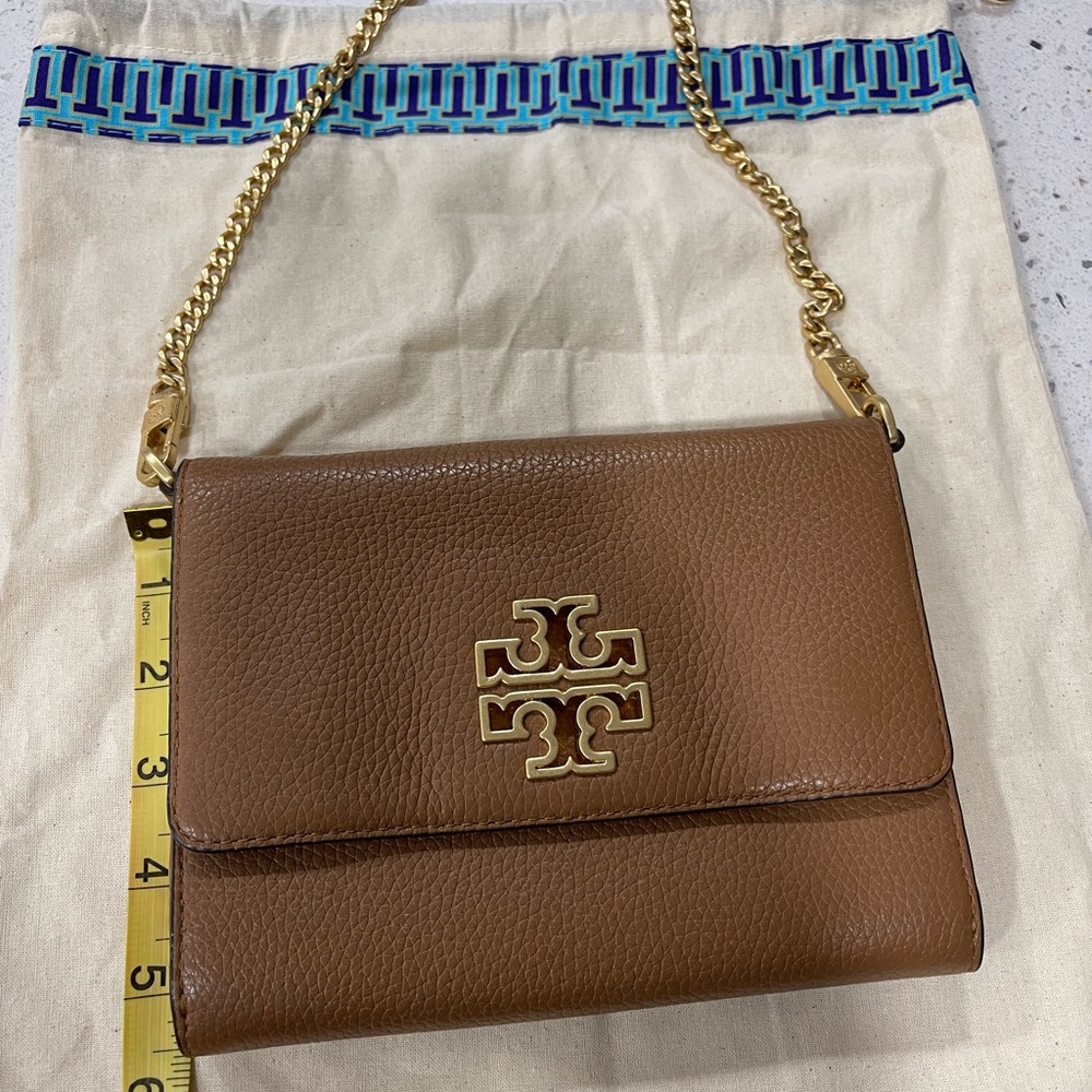 Tory Burch Brown Gold Crossbody Bag